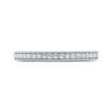 Round Diamond Half-Eternity Wedding Band in 14K White Gold
