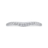 Round Diamond Half-Eternity Contour Wedding Band in 14K White Gold