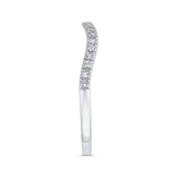 Round Diamond Half-Eternity Contour Wedding Band in 14K White Gold