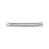 Euro Shank Round Diamond Half-Eternity Wedding Band in 14K White Gold