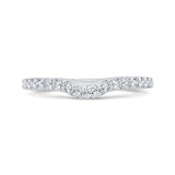 Round Diamond Half-Eternity Contour Wedding Band in 14K White Gold