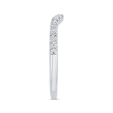Round Diamond Half-Eternity Contour Wedding Band in 14K White Gold