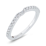 Round Diamond Half-Eternity Contour Wedding Band in 14K White Gold