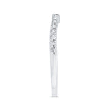 Round Diamond Half-Eternity Contour Wedding Band in 14K White Gold