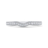 Round Half-Eternity Diamond Contour Wedding Band in 14K White Gold
