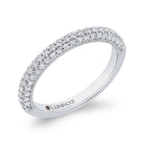 Round Diamond Half-Eternity Wedding Band in 14K White Gold