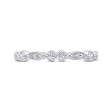 Round Diamond Half-Eternity Wedding Band in 14K White Gold