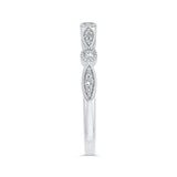 Round Diamond Half-Eternity Wedding Band in 14K White Gold