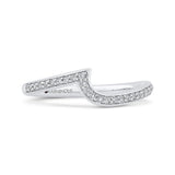Round Diamond Contour Half-Eternity Wedding Band in 14K White Gold