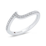 Round Diamond Contour Half-Eternity Wedding Band in 14K White Gold