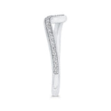 Round Diamond Contour Half-Eternity Wedding Band in 14K White Gold