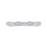 Round Diamond Half-Eternity Wedding Band in 14K White Gold