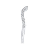 Round Diamond Contour Half-Eternity Wedding Band in 14K White Gold