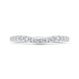 Round Diamond Half-Eternity Contour Wedding Band in 14K White Gold