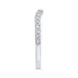 Round Diamond Half-Eternity Contour Wedding Band in 14K White Gold