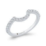 Diamond Half-Eternity Contour Wedding Band in 14K White Gold
