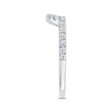 Diamond Half-Eternity Contour Wedding Band in 14K White Gold