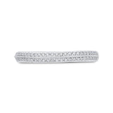 Euro Shank Round Diamond Wedding Band in 14K White Gold