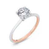 Diamond Solitaire Plus Engagement Ring  in 14K Two Tone Gold (Semi-Mount)