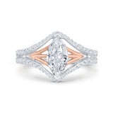 Diamond Engagement Ring in 14K Two Tone Gold (Semi-Mount)