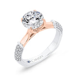 Diamond Engagement Ring in 14K Two Tone Gold (Semi-Mount)