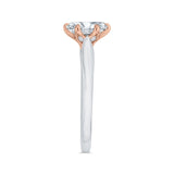 Oval Cut Diamond Solitaire Engagement Ring  in 14K Two Tone Gold (Semi-Mount)