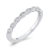 Diamond Wedding Band with Milgrain 14K White Gold