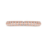 Double Row Diamond Wedding Band with Round Shank in 14K Rose Gold