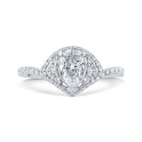 Pear Cut Diamond Engagement Ring in 14K White Gold (Semi-Mount)