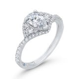 Pear Cut Diamond Engagement Ring in 14K White Gold (Semi-Mount)