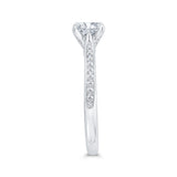 Cushion Cut Diamond Solitaire Plus Engagement Ring in 14K White Gold (Semi-Mount)