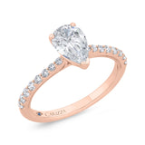 Cushion Cut Diamond Solitaire Plus Engagement Ring in 14K Rose Gold (Semi-Mount)
