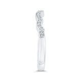 1/2 Run Round Diamond Wedding Band in 14K White Gold