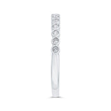 Bezel Set Diamond Wedding Band in 14K White Gold
