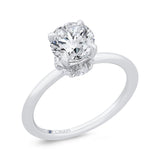 14K White Gold Round Cut Diamond Solitaire Plus Engagement Ring (Semi-Mount)