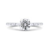 14K White Gold Round Cut Diamond Solitaire Plus Engagement Ring (Semi-Mount)