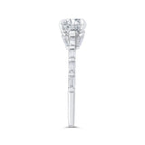 14K White Gold Round Cut Diamond Solitaire Plus Engagement Ring (Semi-Mount)