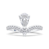 14K White Gold Pear Diamond Engagement Ring (Semi-Mount)