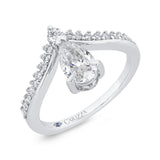 14K White Gold Pear Diamond Engagement Ring (Semi-Mount)