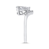 14K White Gold Pear Diamond Engagement Ring (Semi-Mount)