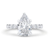 14K White Gold Pear Diamond Engagement Ring (Semi-Mount)