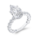 14K White Gold Pear Diamond Engagement Ring (Semi-Mount)