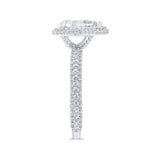 14K White Gold Pear Diamond Halo Engagement Ring (Semi-Mount)