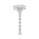 Oval Diamond Engagement Ring In 14K White Gold (Semi-Mount)