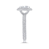 14K White Gold Oval Diamond Halo Engagement Ring (Semi-Mount)