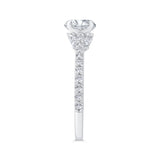 14K White Gold Oval Diamond Engagement Ring (Semi-Mount)