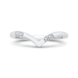 14K White Gold Diamond Contour Band