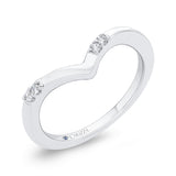 14K White Gold Diamond Contour Band