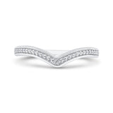 14K White Gold Diamond Contour Band