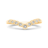 14K Yellow Gold Diamond Contour Band